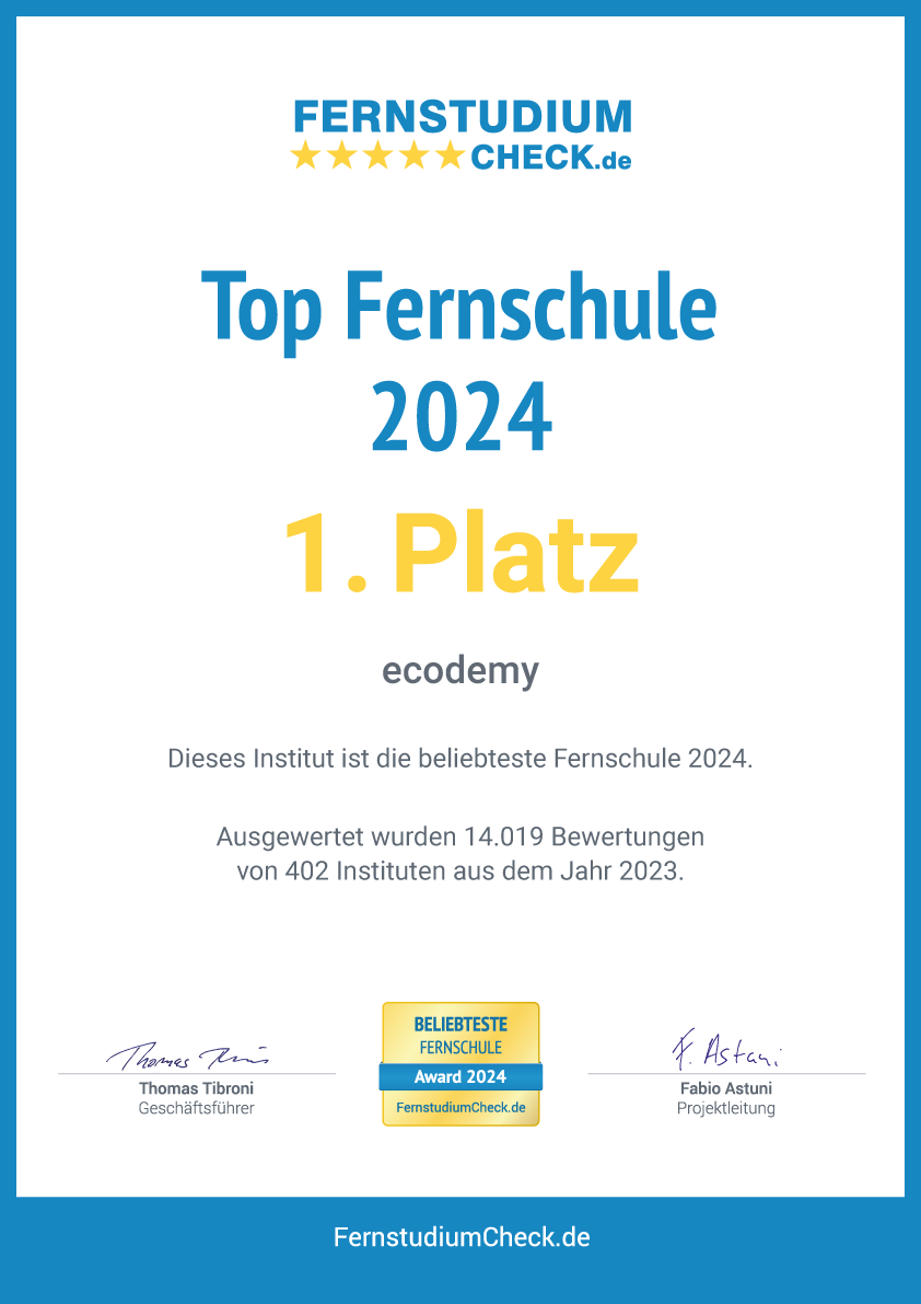 ecodemy fernstudiumcheck beliebteste fernschule 2024